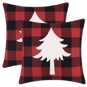 uxcell Pack of 2 Plaid Print Throw Pillow Covers 18 x 18 Inch Tree